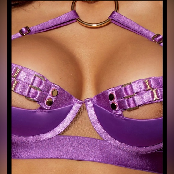 HONEY BIRDETTE JASMIN AMETHYST SET. Bra 32DD/E, Thong XS, Suspender S - Picture 4 of 16